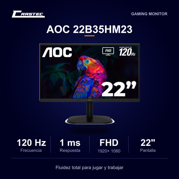 AOC 22" 22B35HM23 LED 21.5 VA FHD 120Hz / 1 ms / VGA / HDMI  "