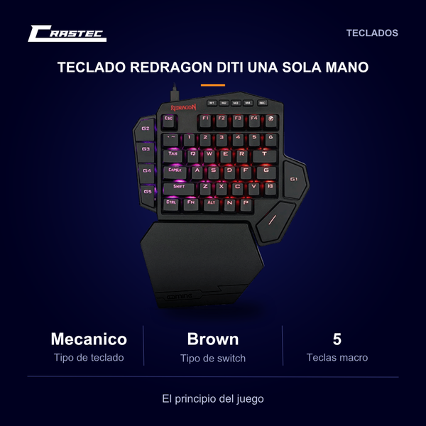 Teclado Mecánico Compacto Una Sola Mano DITI K585 Negro