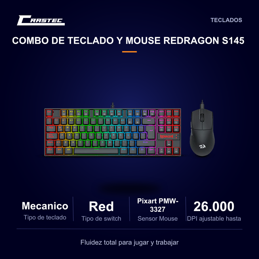 Teclado y mouse Redragon S145