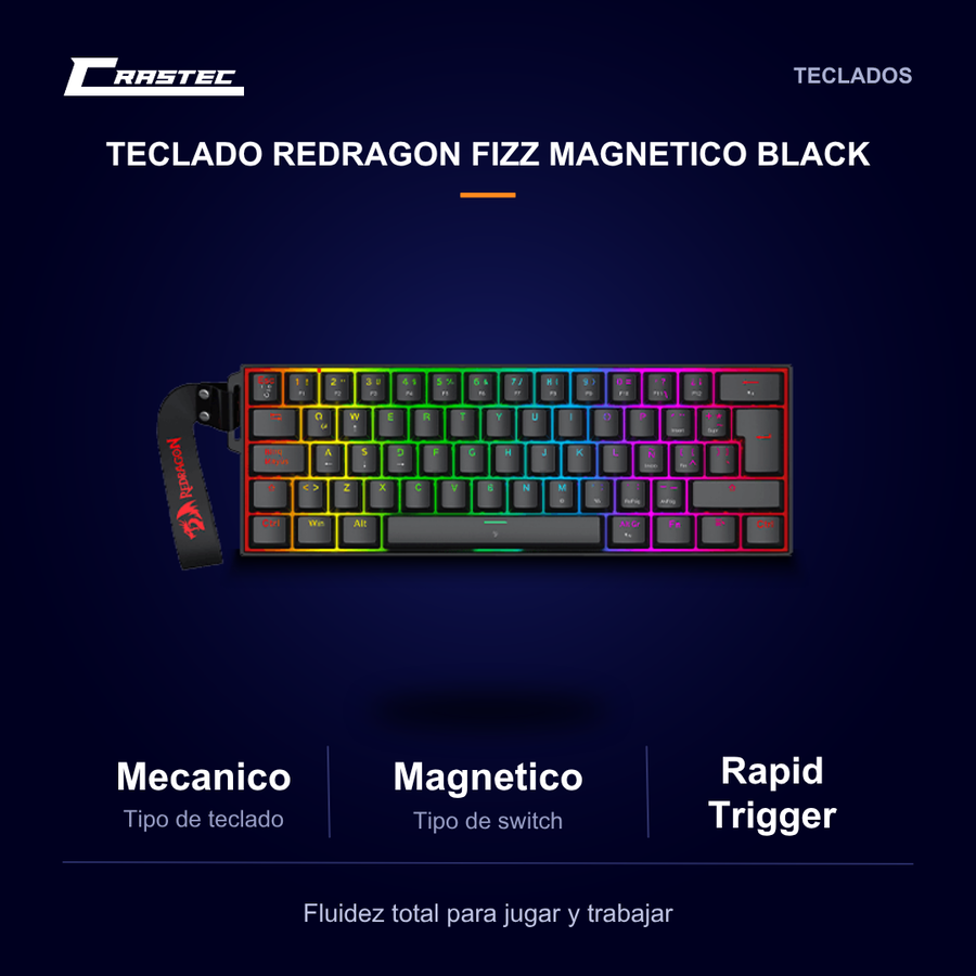 Teclado Redragon FIZZ Magnetico Black